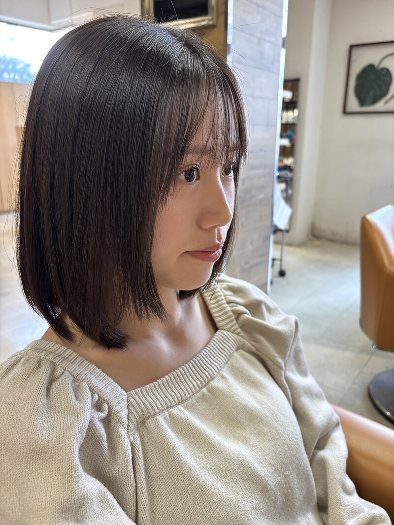 天神/大名/赤坂/鎖骨レングスの内巻きボブ